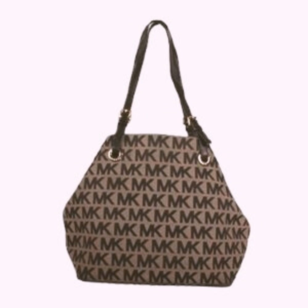 Michael Kors Black and Tan Two Style Monogram Tote Bag